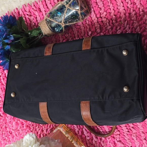 Valentino Garavani Sport Black and Brown Duffel Bag with Leather Accents - Picture 8 of 14